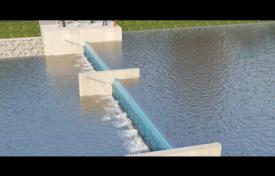 鋼壩閘/合頁旋轉鋼壩/液壓壩三維動畫